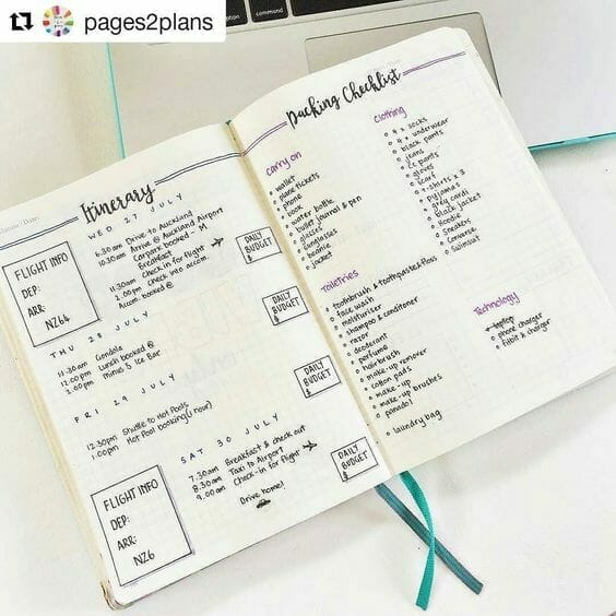 30 fun travel journal layouts 💜 Plan an organized and memorable